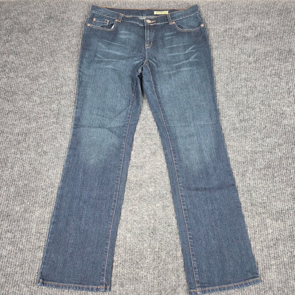 Stamp 10 Womens Size 12 Dark Wash Straight Leg Stretch Denim Jeans 261029